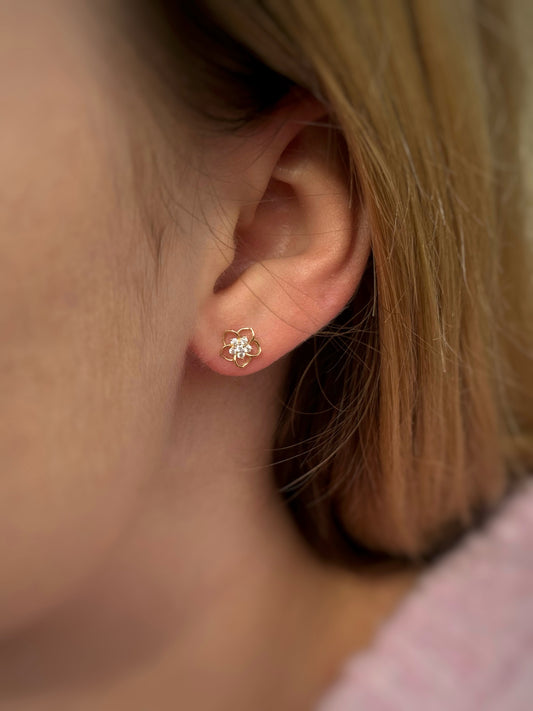 Kolczyki złote kwiatki