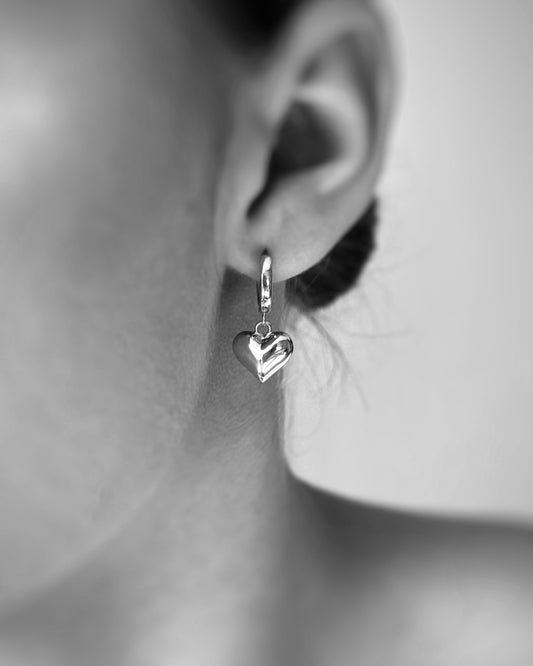 Kolczyki srebrne serca