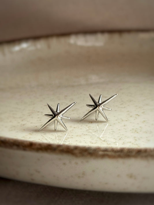 Kolczyki srebrne gwiazdy