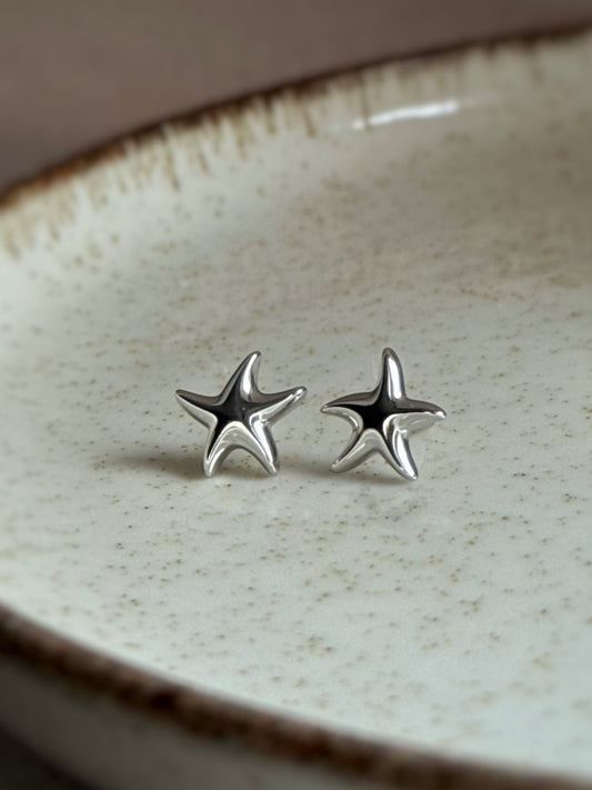 Kolczyki srebrne rozgwiazdy