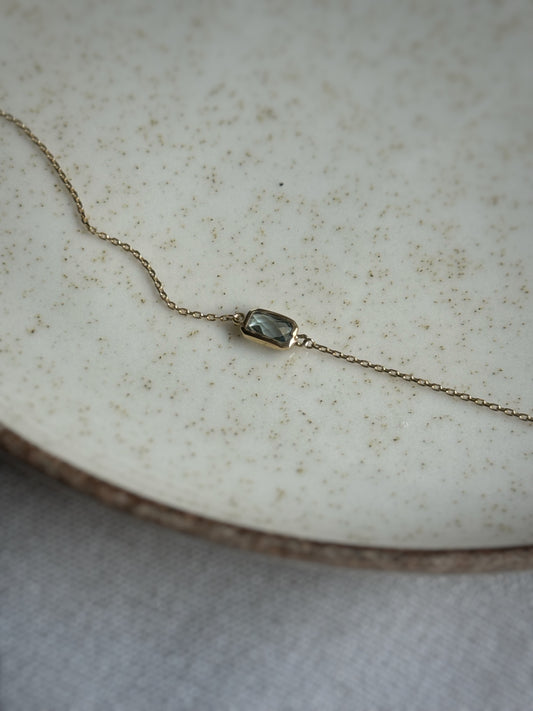 Bransoletka złota z akwamarynem