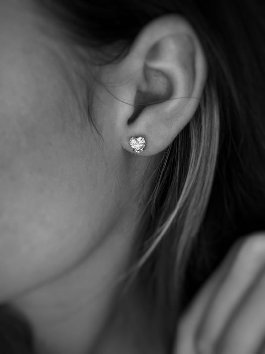 Kolczyki srebrne serduszka