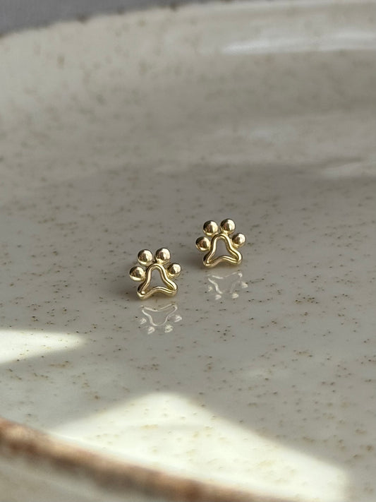 Kolczyki złote łapka psa