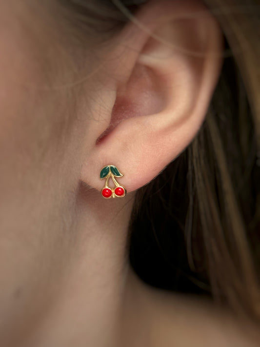 Kolczyki złote wisienki