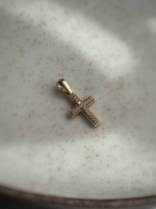 Zawieszka złota z cyrkoniami