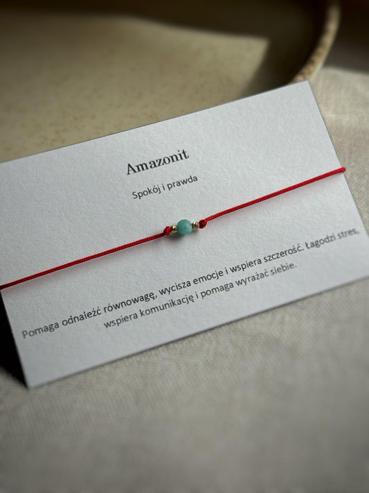 Bransoletka złota z amazonitem