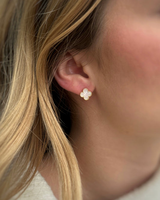 Kolczyki srebrne pozłacane koniczynki